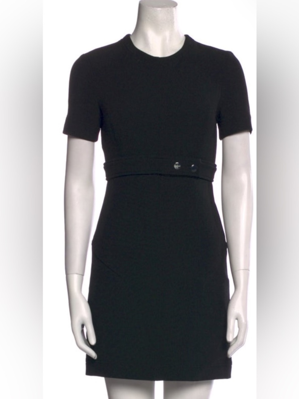 A.L.C. Black Short-Sleeve Midi Sheath Dress